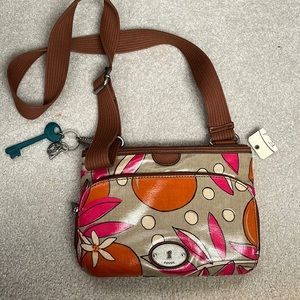 NWT Fossil Floral Crossbody Bag